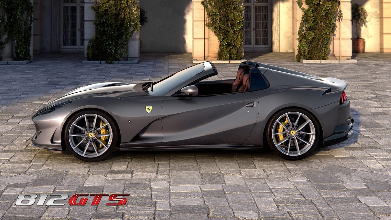 Ferrari 812 GTS, hypersport convertible car, models, specs, curb weight, dimensions